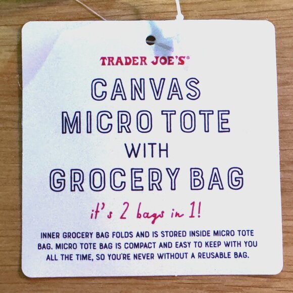 Trader Joe's Canvas Micro Tote with Grocery Bag, Green - Picture 11 of 14